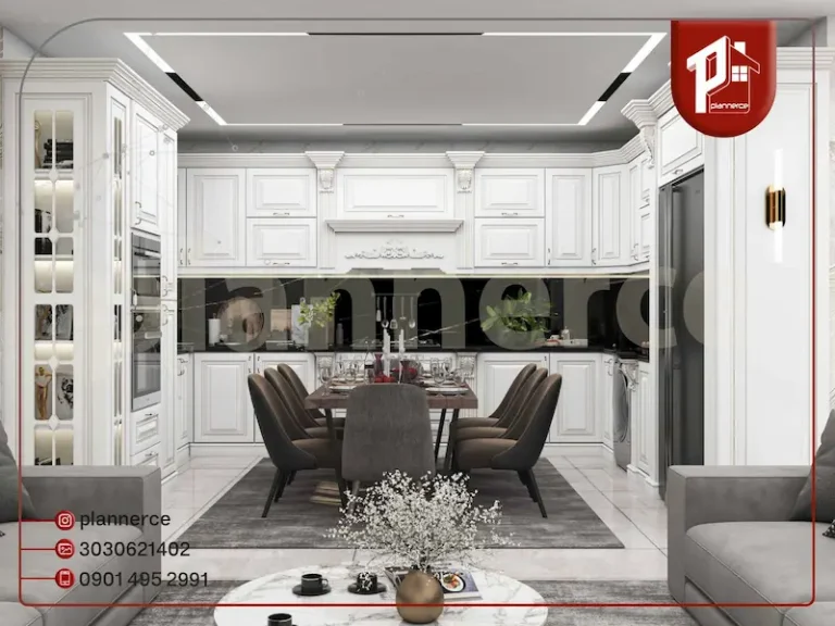 طراحی سه بعدی آشپزخانه کلاسیک
